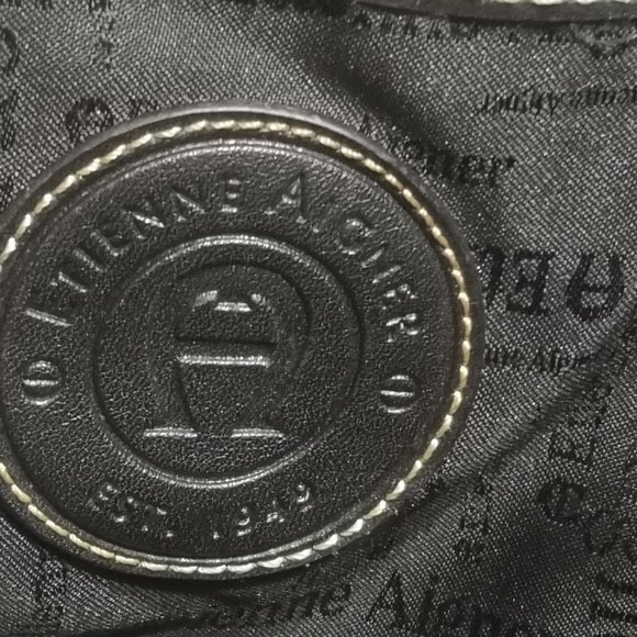 Vintage Etienne Aigner Leather Canvas Shoulder Tote Purse Handbag - Picture 5 of 8